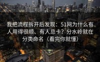 我把流程拆开后发现：51网为什么有人用得很顺、有人总卡？分水岭就在分类命名（看完你就懂）