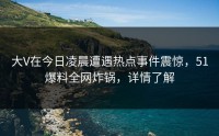大V在今日凌晨遭遇热点事件震惊，51爆料全网炸锅，详情了解