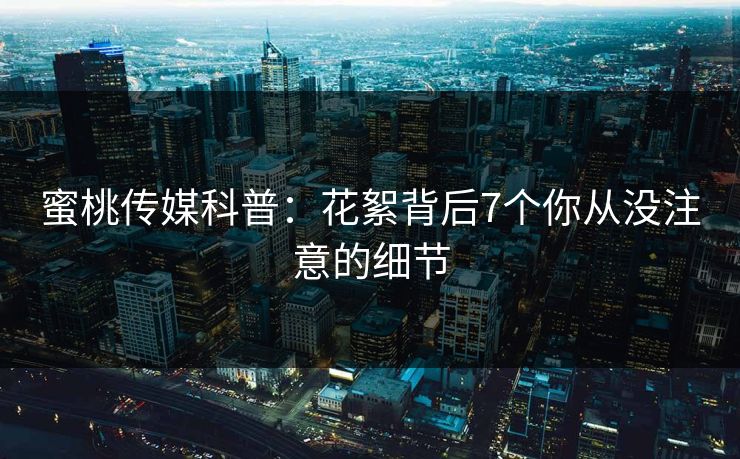 蜜桃传媒科普：花絮背后7个你从没注意的细节