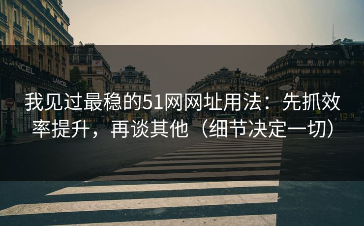 我见过最稳的51网网址用法:先抓效率提升,再谈其他(细节决定一切) 我见过最稳的51网网址用法:先抓效率提升,再谈其他(细节决定一切)