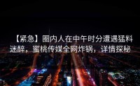 【紧急】圈内人在中午时分遭遇猛料迷醉，蜜桃传媒全网炸锅，详情探秘